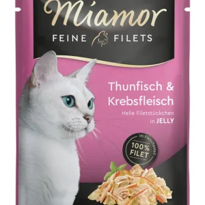 Sparpaket 48 x 100 g Miamor Feine Filets Thunfisch & Krebsfleisch in Jelly Katzen Nassfutter Echt